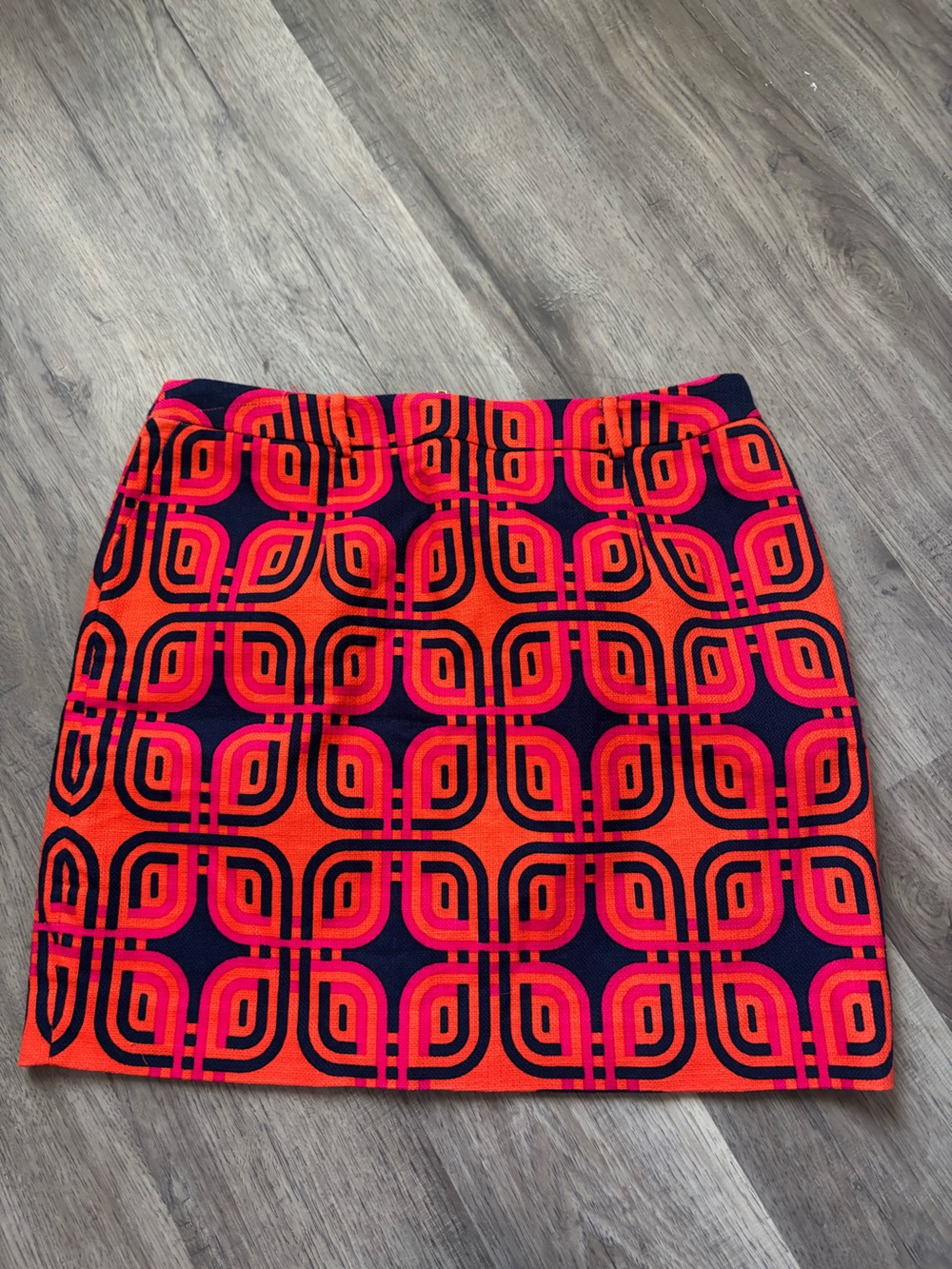 Elizabeth McKay Orange, Pink & Black Geometric Skirt